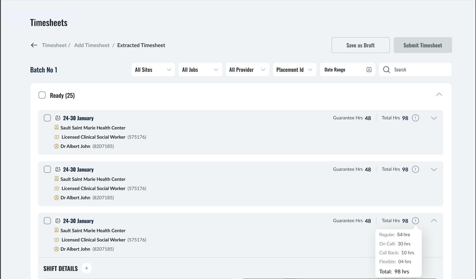 Mach 1 Sync review dashboard
